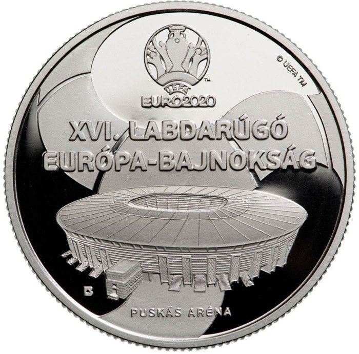 Ungaria 10 000 Forint 2021 Campionatul European de Fotbal Argint PP