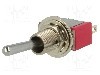 Intrerupator basculant, 2 pozitii, mod comutare ON-ON, SPDT, C&amp;K, 7101SYZQE, T212291