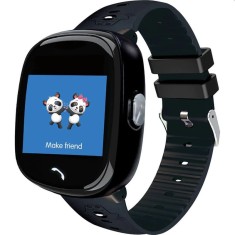 Smartwatch copii, slot micro SIM, localizare GSM, 7 functii, hands free, SOS, LCD tactil 1.22inch - Negru