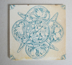 Placa ceramica Art Nouveau cca 1900 foto