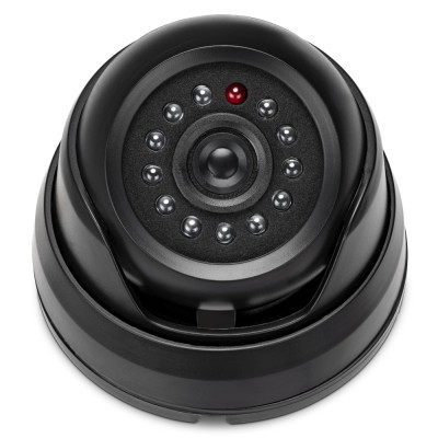 Camera de supraveghere falsa cu lumini LED intermitente, Kwmobile, Negru, Plastic, 47595.01 foto