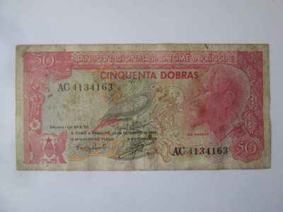 Sao Tome si Principe 50 Dobras 1982 bancnota din imagini foto