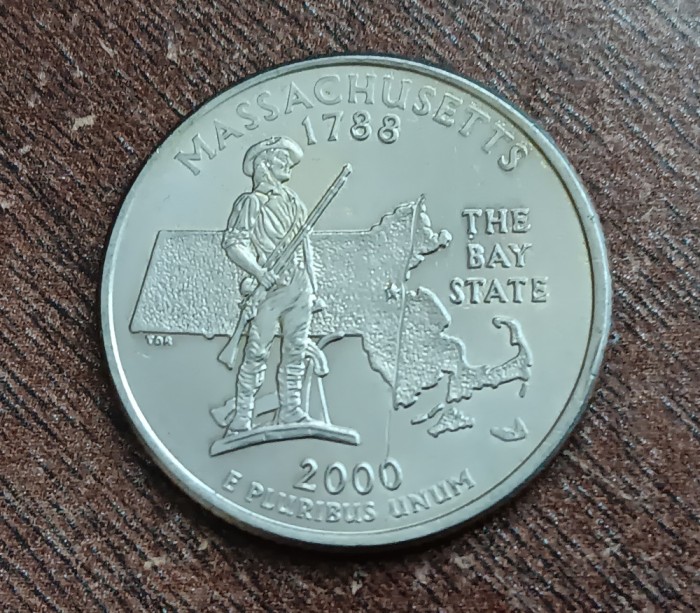 M3 C50 - Quarter dollar - sfert dolar - 2000 - Massachusetts - P - America USA