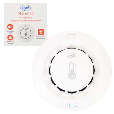 Aproape nou: Senzor de fum, temperatura si umiditate PNI SafeHouse A022 cu Wi-Fi, a foto