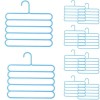 Set 10 Umerase din Plastic, cu 5 Pozitii, Pentru Pantaloni, Fuste sau Cravate, 31 x 31 cm, Albastru