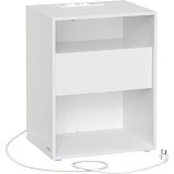 Noptiera VASAGLE alba cu sertar, 2 prize si 2 porturi USB, 45x35x58 cm