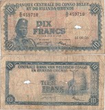 1958 (1 VIII), 10 francs (P-30b.7) - Congo Belgian!