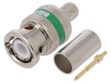 Mufă BNC tată 75&Omega; RG6 crimpat aurit