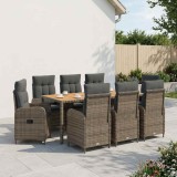 Cumpara ieftin Set dining pentru exterior 9 buc. Gri deschis si gri inchis
