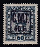 ROMANIA 1919 OCUPATIA ROMANA IN POCUTIA TIMBRE AUSTRIECE SUPRATIPAR CMT VIOLET 60H/60h GUMA ORIGINALA SARNIERA