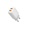 Incarcator Retea JELLICO EU02, 2,4A 12W , 2xUSB + Cablu incarcare USB Type-C, Alb Blister