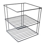 Cumpara ieftin Scurgator pentru vase din metal, 2 rafturi, negru mat, SM015B, 210 x 210 x 220 mm