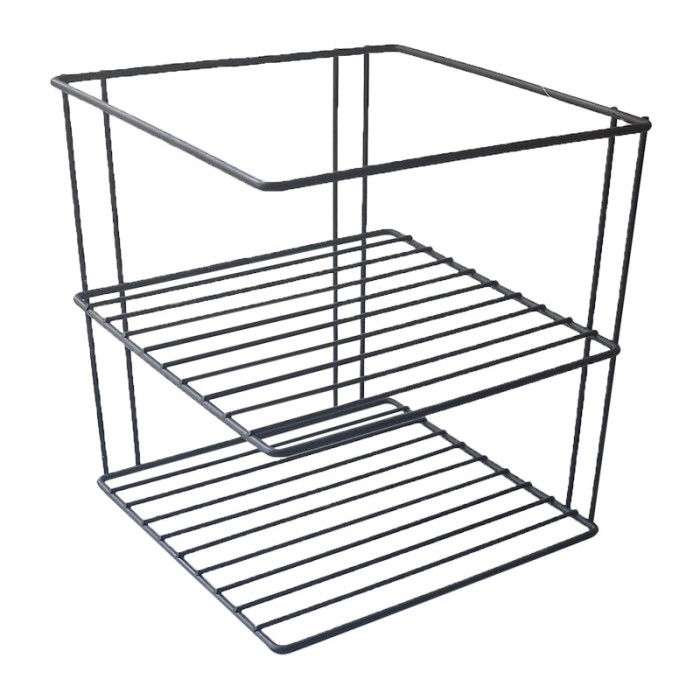 Scurgator pentru vase din metal, 2 rafturi, negru mat, SM015B, 210 x 210 x 220 mm