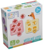 Joc educational pentru copii, Loto culori, obiecte si animale, KuKiKuk Efko, 6 planse culori diferite, 24 jetoane, carton gros, animatii colorate