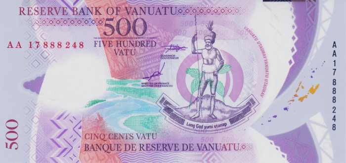 Bancnota Vanuatu 500 Vatu 2017 - P17 UNC ( polimer )