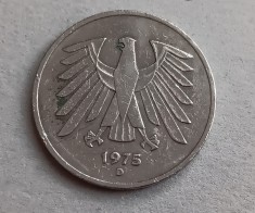 C50 - Moneda foarte veche - Germania - 5 marci - 1975 litera D