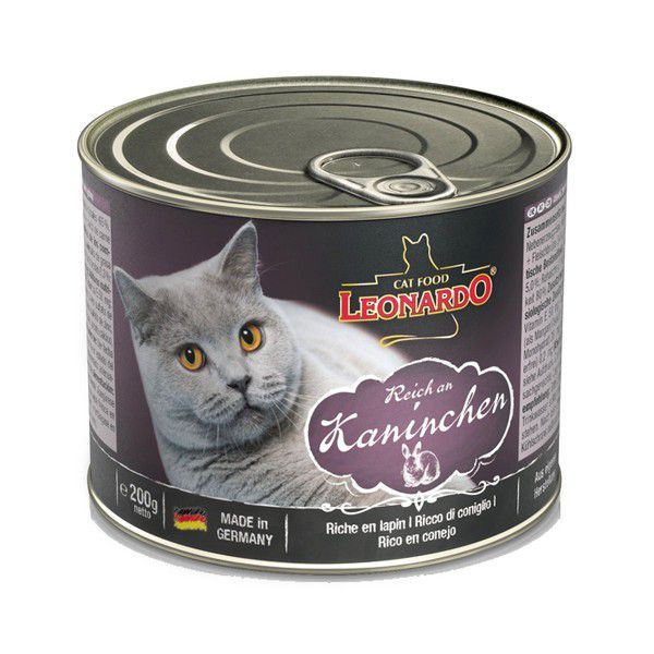 Conservă pentru pisici Leonardo - cu carne de iepure 200 g