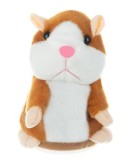 Jucărie interactivă &icirc;n formă de hamster, maro, dimensiuni 10x16x8 cm, din material plastic