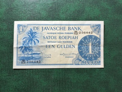 INDIILE OLANDEZE / JAVA 1 RUPIE 1948 XF foto