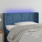 Gossi tablie de pat cu led, albastru inchis, 83x16x78/88 cm, catifea