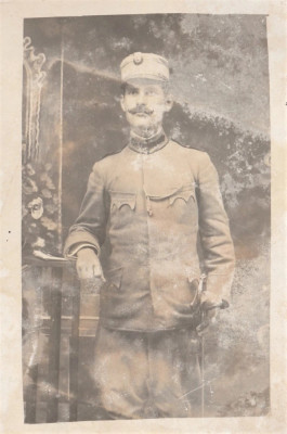 Sublocotenent 1915, poza veche de colectie, militar roman foto