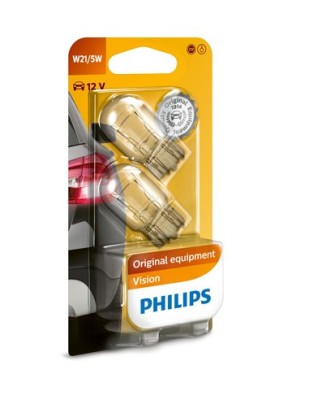 Set 2 Becuri Fara Soclu 12V, W21/5W W3x16q, Philips foto