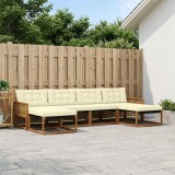 vidaXL Set de canapele de exterior cu pernă 6 pcs Natural și Crem 3381602