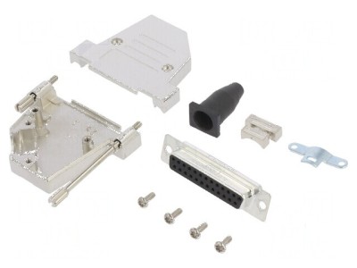 Adaptor D-Sub PIN: 25 mamă &amp;icirc;n unghi 45&amp;deg; - gold flash foto