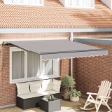 vidaXL Cortina Retractabilă Gri deschis 350 x 250 cm Poliester și oțel 3330379