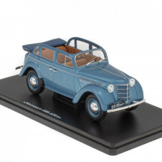 Macheta auto Moskvitch 400-420A decapotabila 1949 albastra, 1:24 Colectia