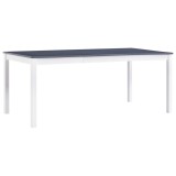 Cumpara ieftin Masa de bucatarie, alb si gri, 180 x 90 x 73 cm, lemn de pin