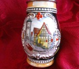 HALBA MINIATURA CERAMICA CU COBALT SI CAPAC ZINC ROTHENBURG GERMANIA 14 CM
