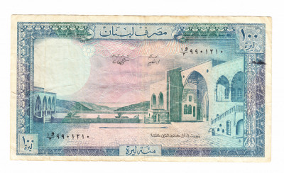 Bancnota Liban 5 livre 1988, circulata, stare buna foto