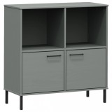 Cumpara ieftin Biblioteca cu picioare metalice OSLO, gri, 90x35x90,5 cm, lemn