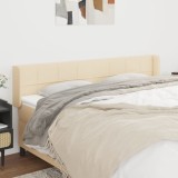 VidaXL Tăblie de pat cu aripioare, crem, 183x16x78/88 cm textil