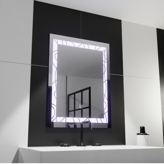 Oglinda LED Rectangulara, 60x80cm, Deco Frame Basic Touch ModernLight Concept