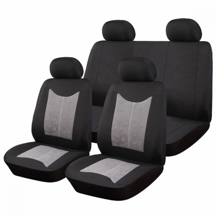 Huse Scaune Auto Nissan Pixo - RoGroup Sueden-Polyester, pentru bancheta rabatabila, 9 Bucati