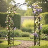 Pergola gradina metalica, suport pentru plante cataratoare, 150x40x250 cm, negru