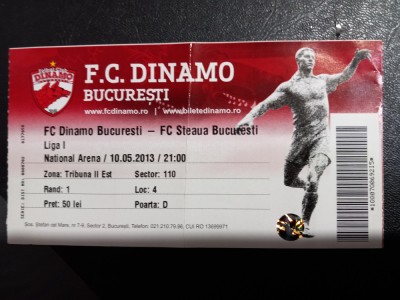 Bilet Dinamo - Steaua foto