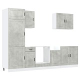 Cumpara ieftin Set dulapuri de bucatarie 7 piese &bdquo;Porto&rdquo; gri beton Lemn