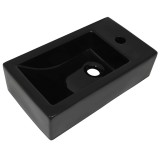 Cumpara ieftin Chiuveta cu orificiu robinet, negru, 46x25,5x12, ceramica