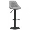VidaXL Scaun de bar, gri deschis, catifea
