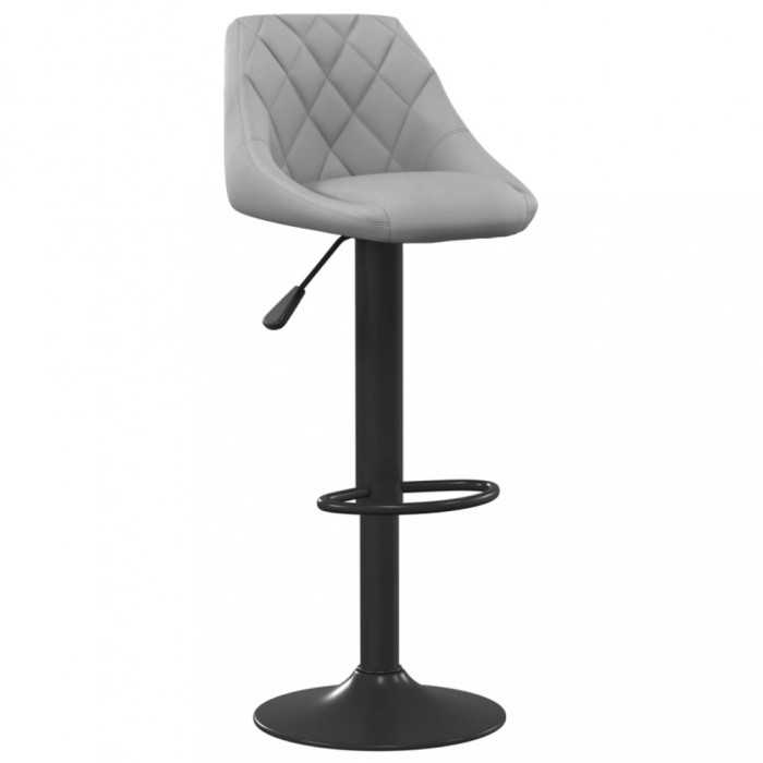vidaXL Scaun de bar, gri deschis, catifea