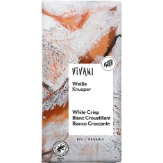 Ciocolata Alba Crocanta Bio 100 grame Vivani foto