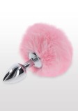 Plug Anal Metalic Coada Iepure Justforme, Aluminiu Roz, 13.5cm, Dop Anal Incepatori, Sex Shop