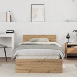 VidaXL Cadru de pat Stejar Artizanal 100 x 200 cm Lemn compozit