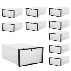 Set 10 cutii organizare pentru pantofi, 34x23x13, transparent Household NewTrend