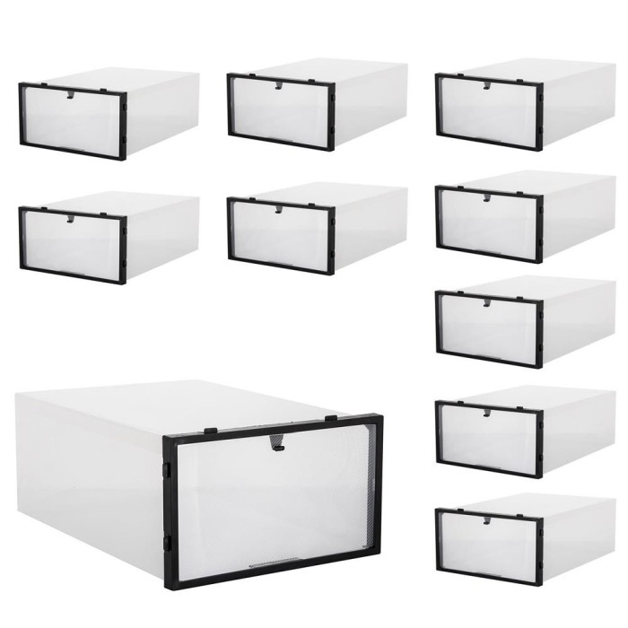 Set 10 cutii organizare pentru pantofi, 34x23x13, transparent Household NewTrend