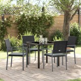 VidaXL Set de masă pentru grădină 5 pcs Negru Rattan poli 3379073