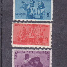 ROMANIA 1 AN DE LA INFIINTAREA ORGANIZATIEI DE PIONIERI 1950 LP. 265 MNH